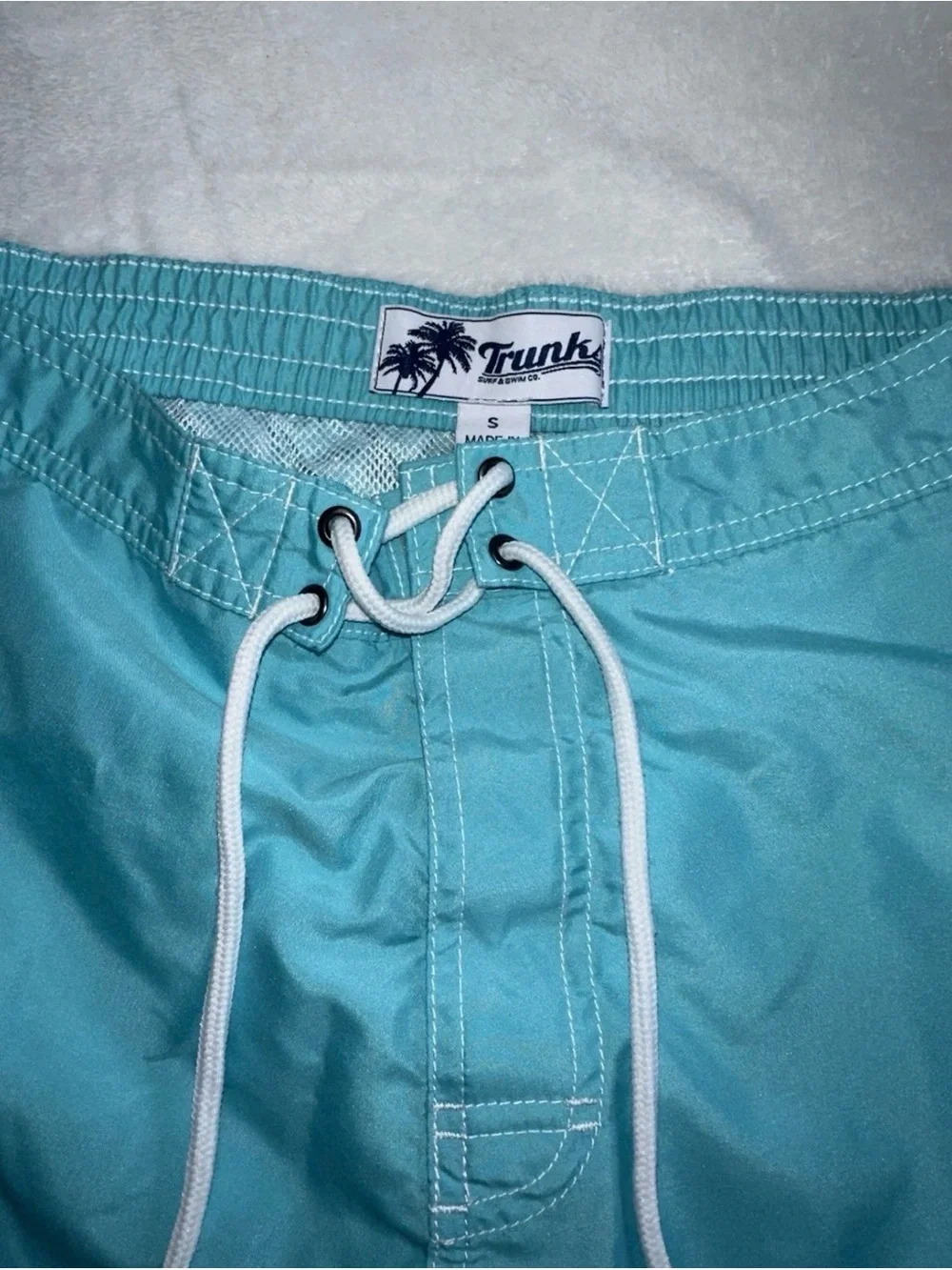 Mens Lot of 2 Swim Trunks Turquoise Color Block Purple Size Small S 30